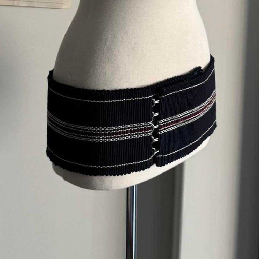 Vintage wide woven belt wstripe